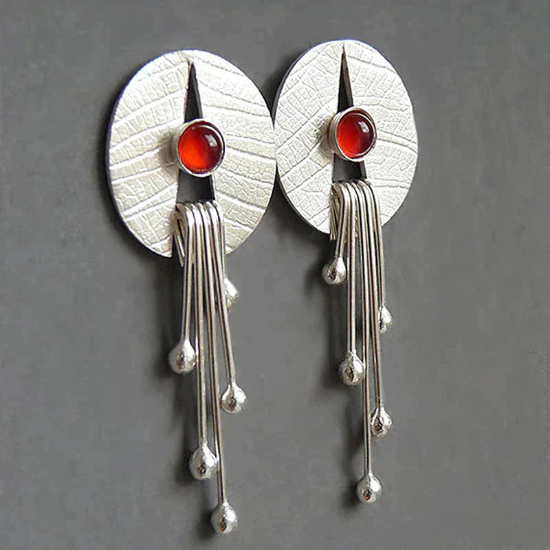 Boucles d'oreilles en pierre rouge exclusive