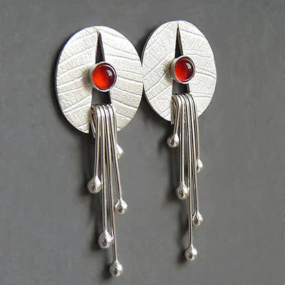 Boucles d'oreilles en pierre rouge exclusive