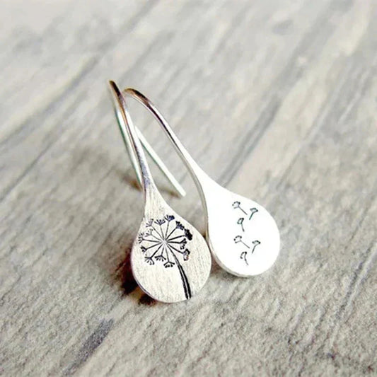 Boucles d'oreilles vintage en argent avec fleurs