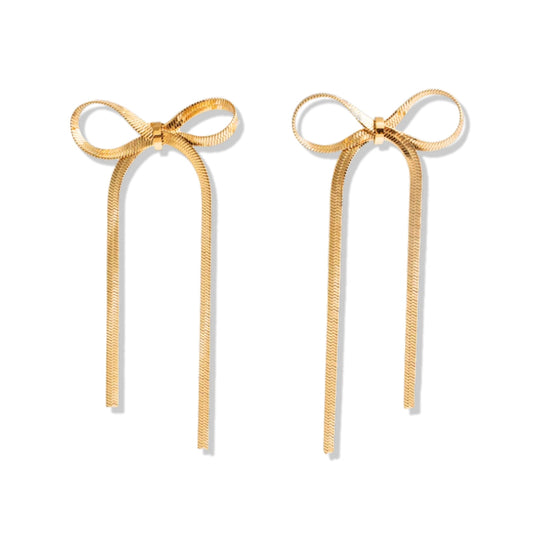 Boucle d'Oreille Nœud Céline (Plaqué Or)