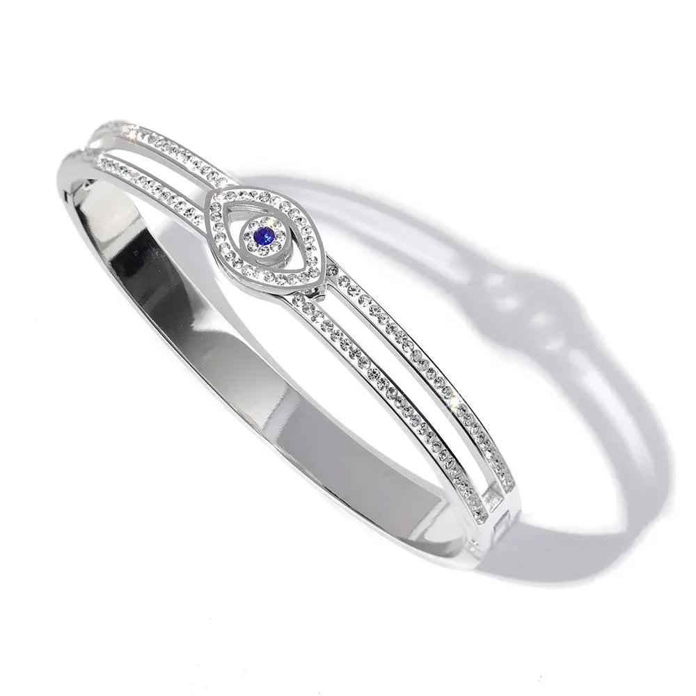 Bracelet Oeil Turc avec Cristaux de Zirconium (Plaqué Or)