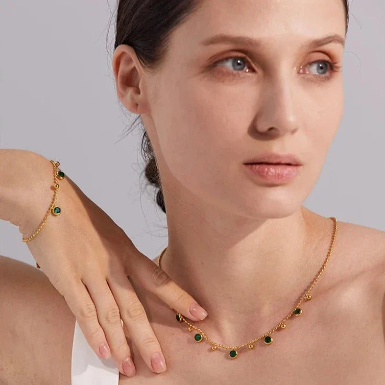 Bracelet Sofia avec des Cristaux de Zirconium (Plaqué Or)
