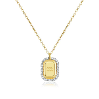 Collier 12 Signes du Zodiaque Zirconia (Plaqué Or)