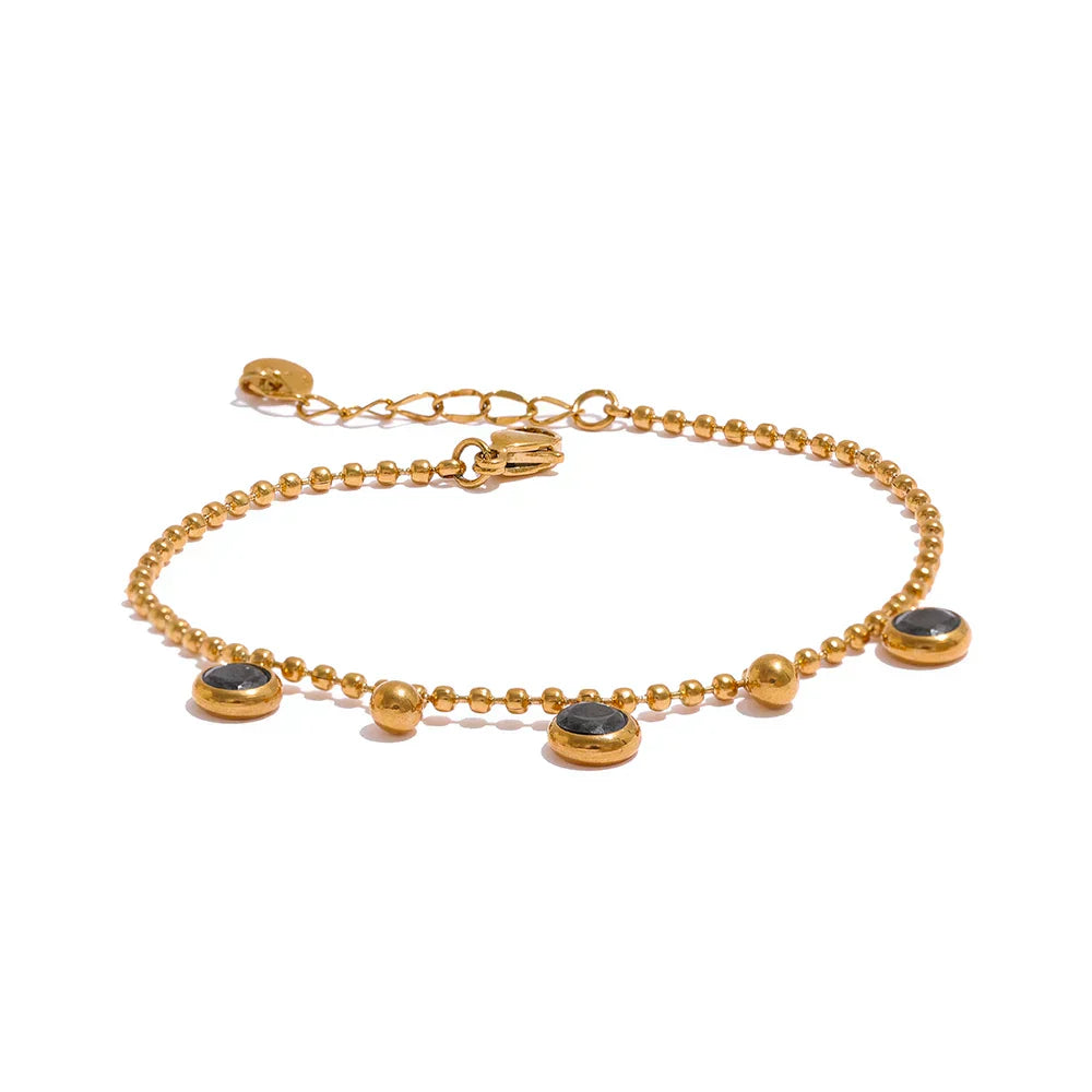 Bracelet Sofia avec des Cristaux de Zirconium (Plaqué Or)
