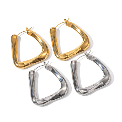 Boucles d'oreilles en Aro Torcido Triangular Giorgia (Plaqué Or)