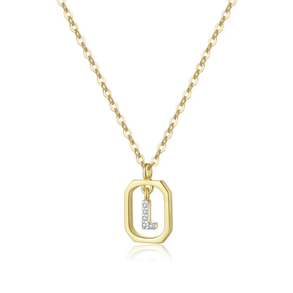 Collier Initiales avec Zirconium (Plaqué Or)