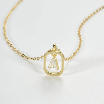Collier Initiales avec Zirconium (Plaqué Or)