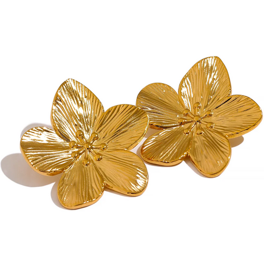 Boucles d'oreilles Fleur de Cerisier (Plaqué Or)