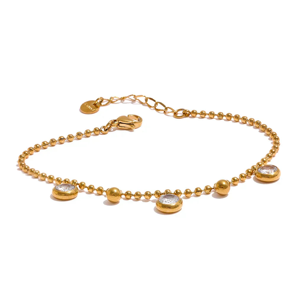 Bracelet Sofia avec des Cristaux de Zirconium (Plaqué Or)