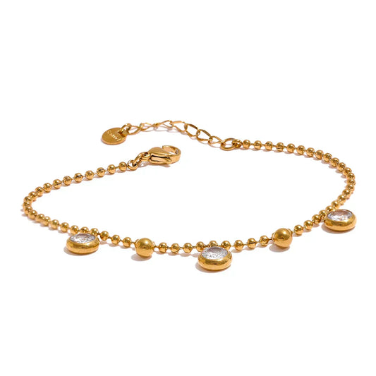 Bracelet Sofia avec des Cristaux de Zirconium (Plaqué Or)
