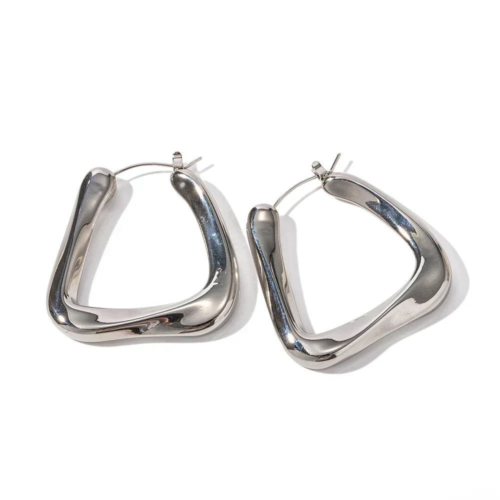 Boucles d'oreilles en Aro Torcido Triangular Giorgia (Plaqué Or)