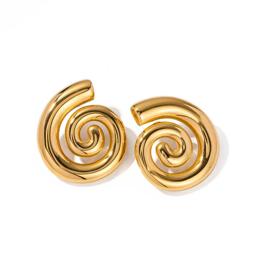 Boucles d'oreilles en spirale chunky (Plaqué Or)
