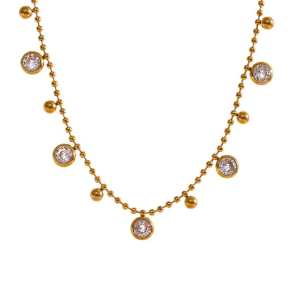 Collier Sofia avec des cristaux de zirconia (Plaqué Or)