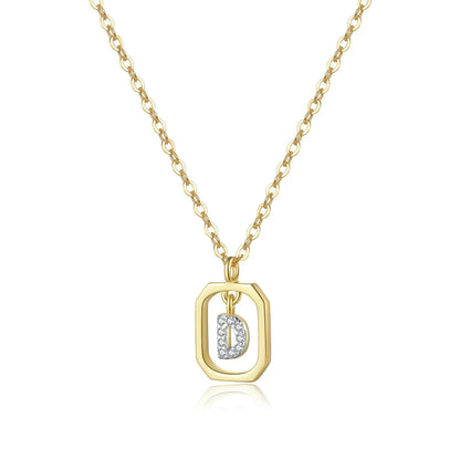 Collier Initiales avec Zirconium (Plaqué Or)