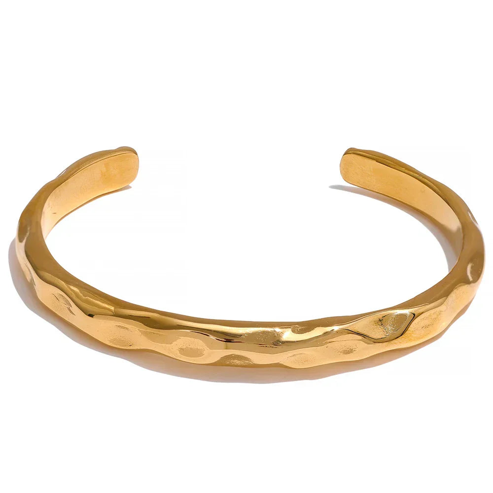 Bracelet Torino Texture Martelée (Plaqué Or)
