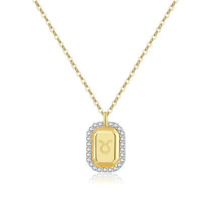 Collier 12 Signes du Zodiaque Zirconia (Plaqué Or)