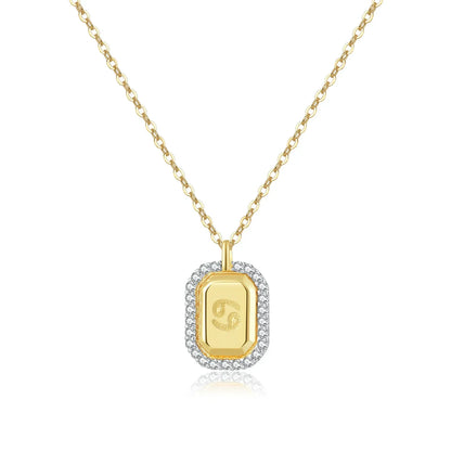 Collier 12 Signes du Zodiaque Zirconia (Plaqué Or)