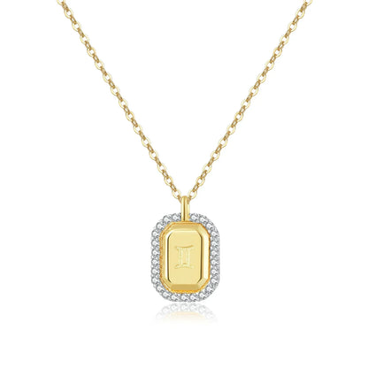 Collier 12 Signes du Zodiaque Zirconia (Plaqué Or)