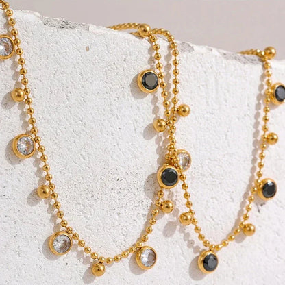 Collier Sofia avec des cristaux de zirconia (Plaqué Or)