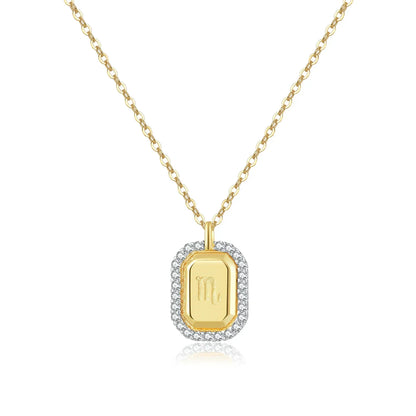 Collier 12 Signes du Zodiaque Zirconia (Plaqué Or)