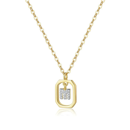 Collier Initiales avec Zirconium (Plaqué Or)