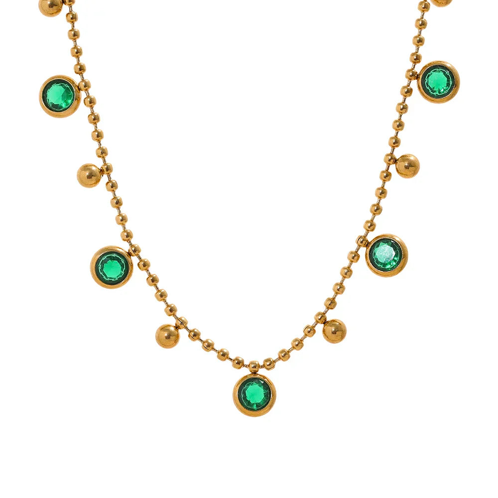 Collier Sofia avec des cristaux de zirconia (Plaqué Or)