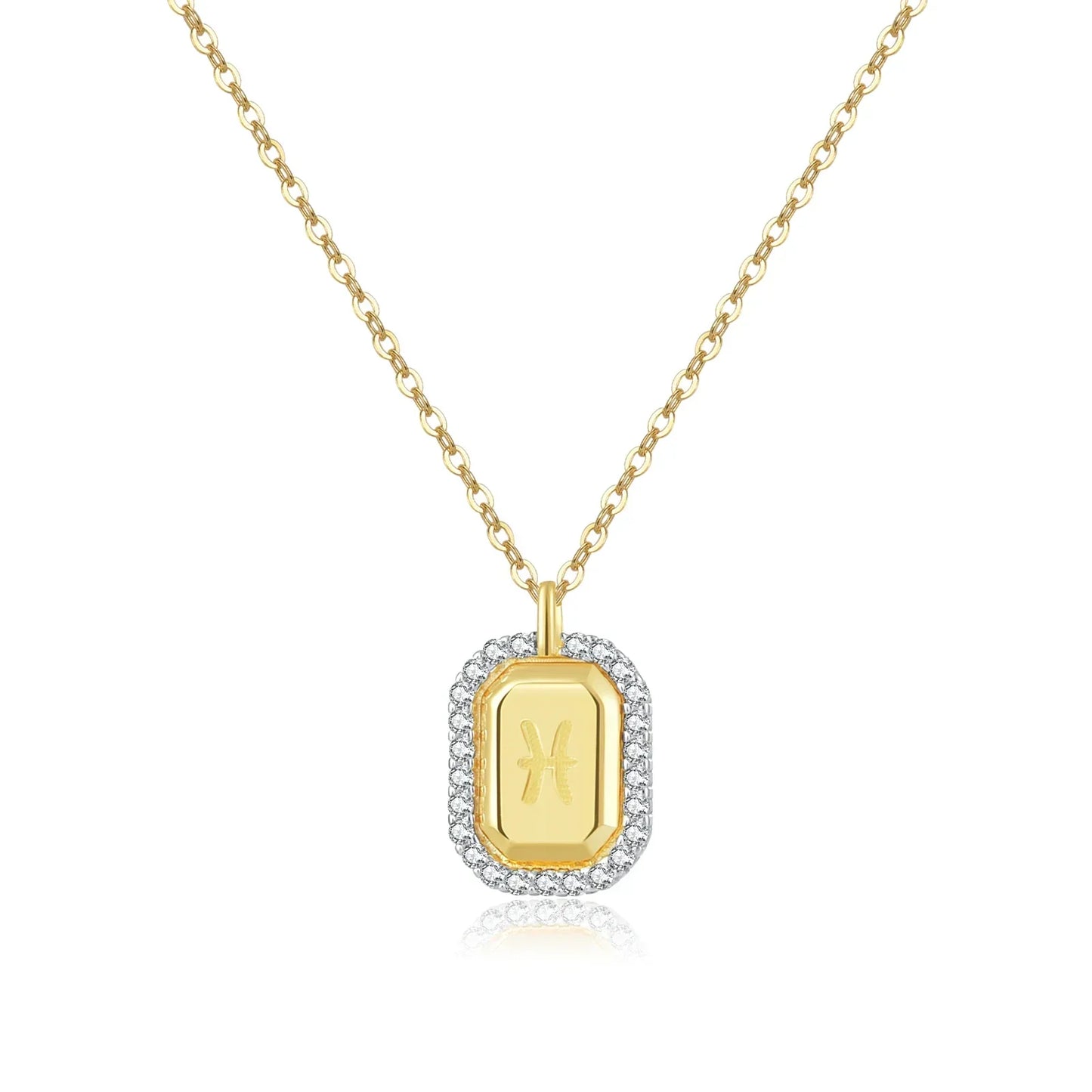 Collier 12 Signes du Zodiaque Zirconia (Plaqué Or)