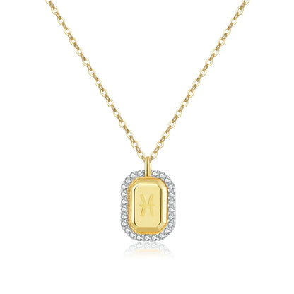 Collier 12 Signes du Zodiaque Zirconia (Plaqué Or)