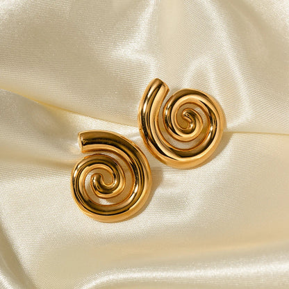 Boucles d'oreilles en spirale chunky (Plaqué Or)