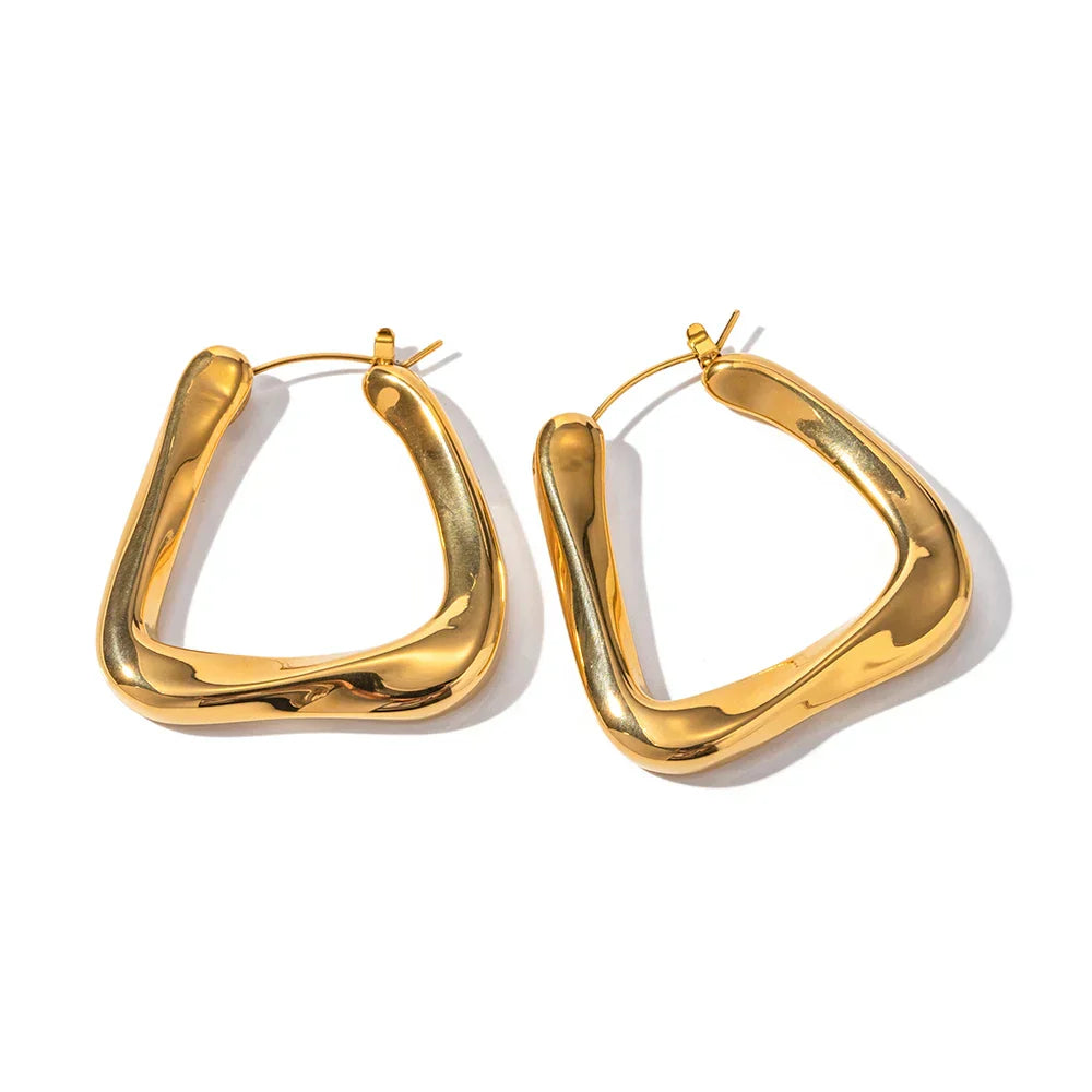 Boucles d'oreilles en Aro Torcido Triangular Giorgia (Plaqué Or)