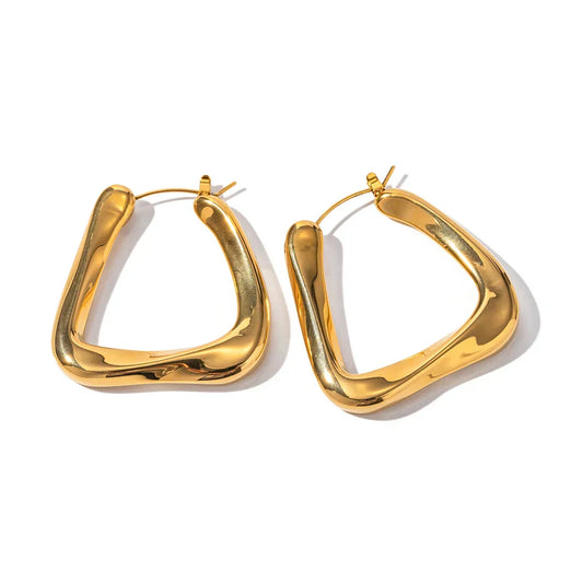 Boucles d'oreilles en Aro Torcido Triangular Giorgia (Plaqué Or)
