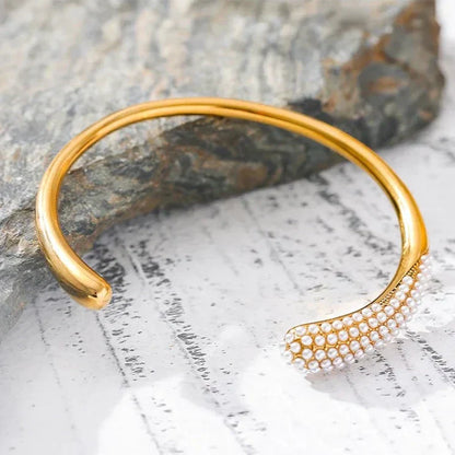 Bracelet Spike Perles (Plaqué Or)