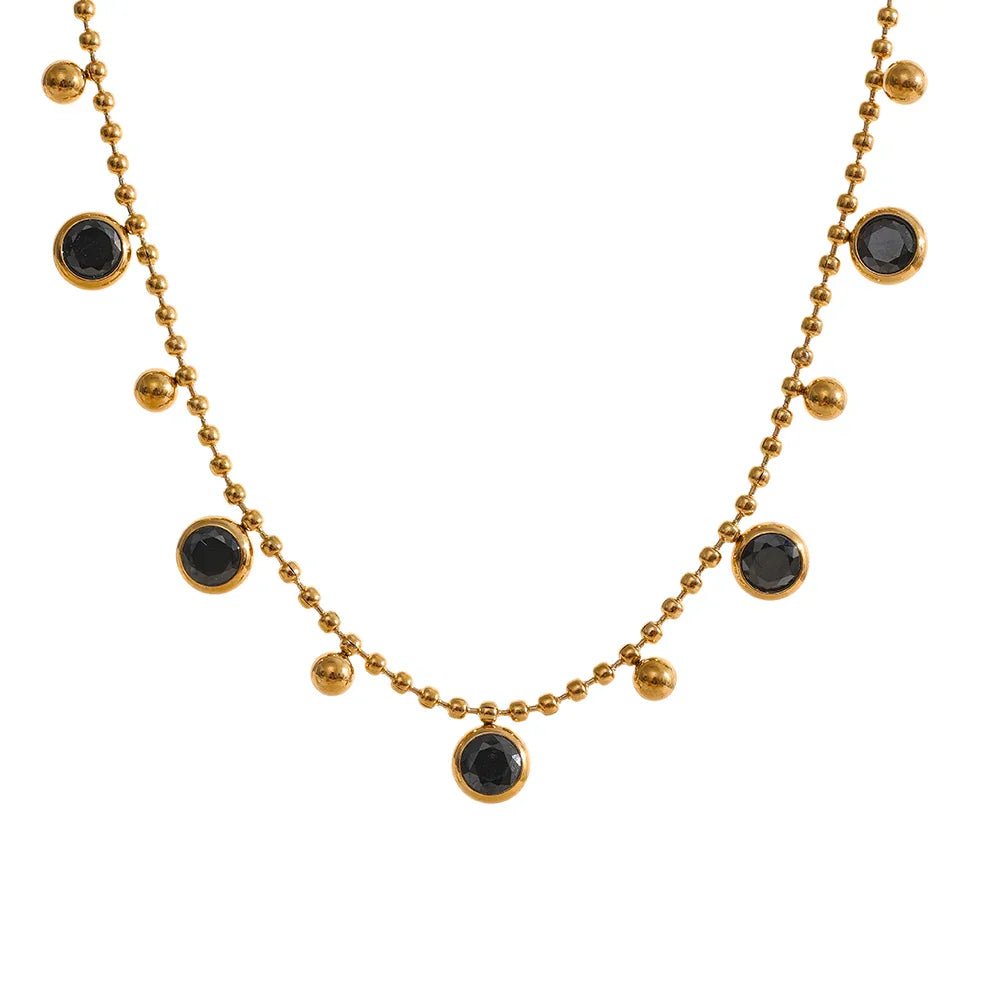 Collier Sofia avec des cristaux de zirconia (Plaqué Or)