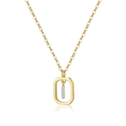 Collier Initiales avec Zirconium (Plaqué Or)