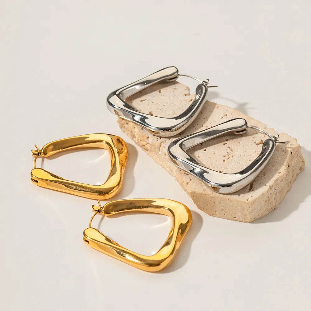 Boucles d'oreilles en Aro Torcido Triangular Giorgia (Plaqué Or)