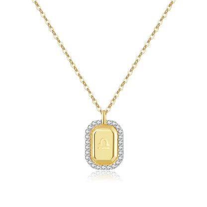 Collier 12 Signes du Zodiaque Zirconia (Plaqué Or)