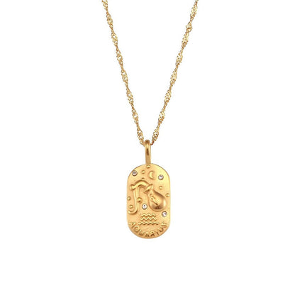 Collier Zodiaque Chaîne Tressée (Plaqué Or)