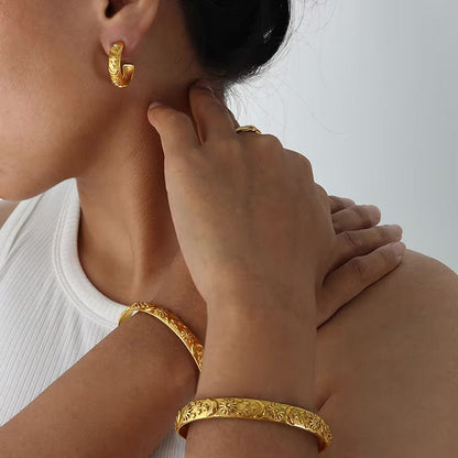 Bracelet Céleste Soleil et Lune avec Cristaux de Zirconium (Plaqué Or)