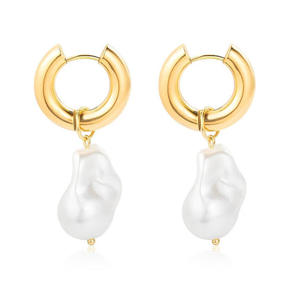 Boucles d'oreilles en Aro Paola Perle (Plaqué Or)