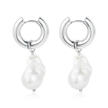 Boucles d'oreilles en Aro Paola Perle (Plaqué Or)
