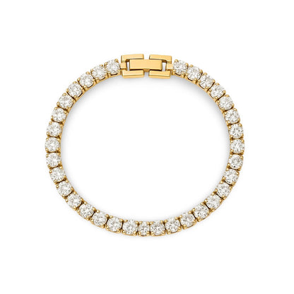 Bracelet Riviera avec Zirconia Brillante (Plaqué Or)
