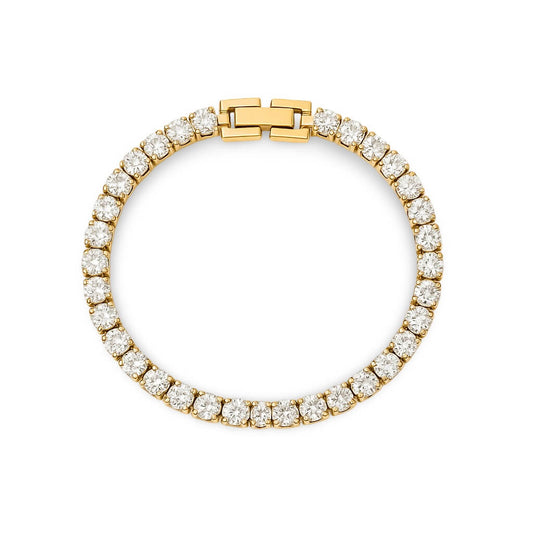 Bracelet Riviera avec Zirconia Brillante (Plaqué Or)