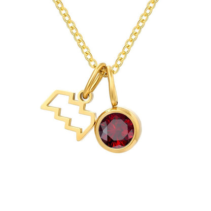 Collier Signes avec Pierres de Naissance (Plaqué Or)