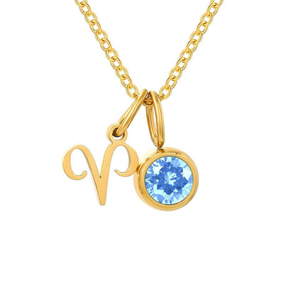 Collier Signes avec Pierres de Naissance (Plaqué Or)