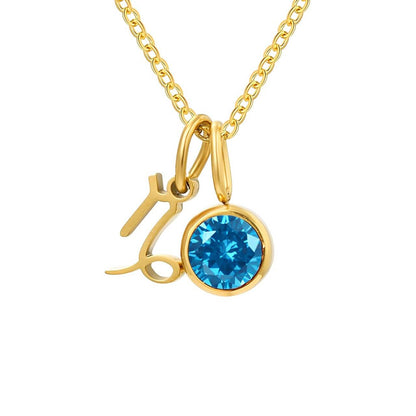 Collier Signes avec Pierres de Naissance (Plaqué Or)