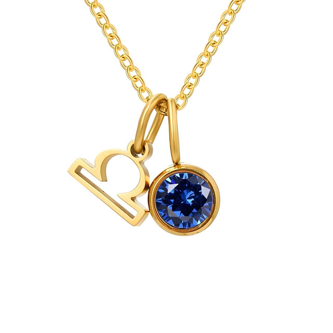 Collier Signes avec Pierres de Naissance (Plaqué Or)