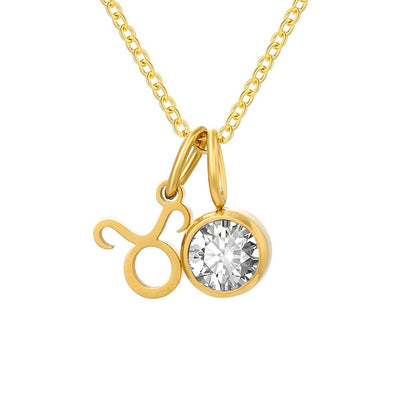 Collier Signes avec Pierres de Naissance (Plaqué Or)