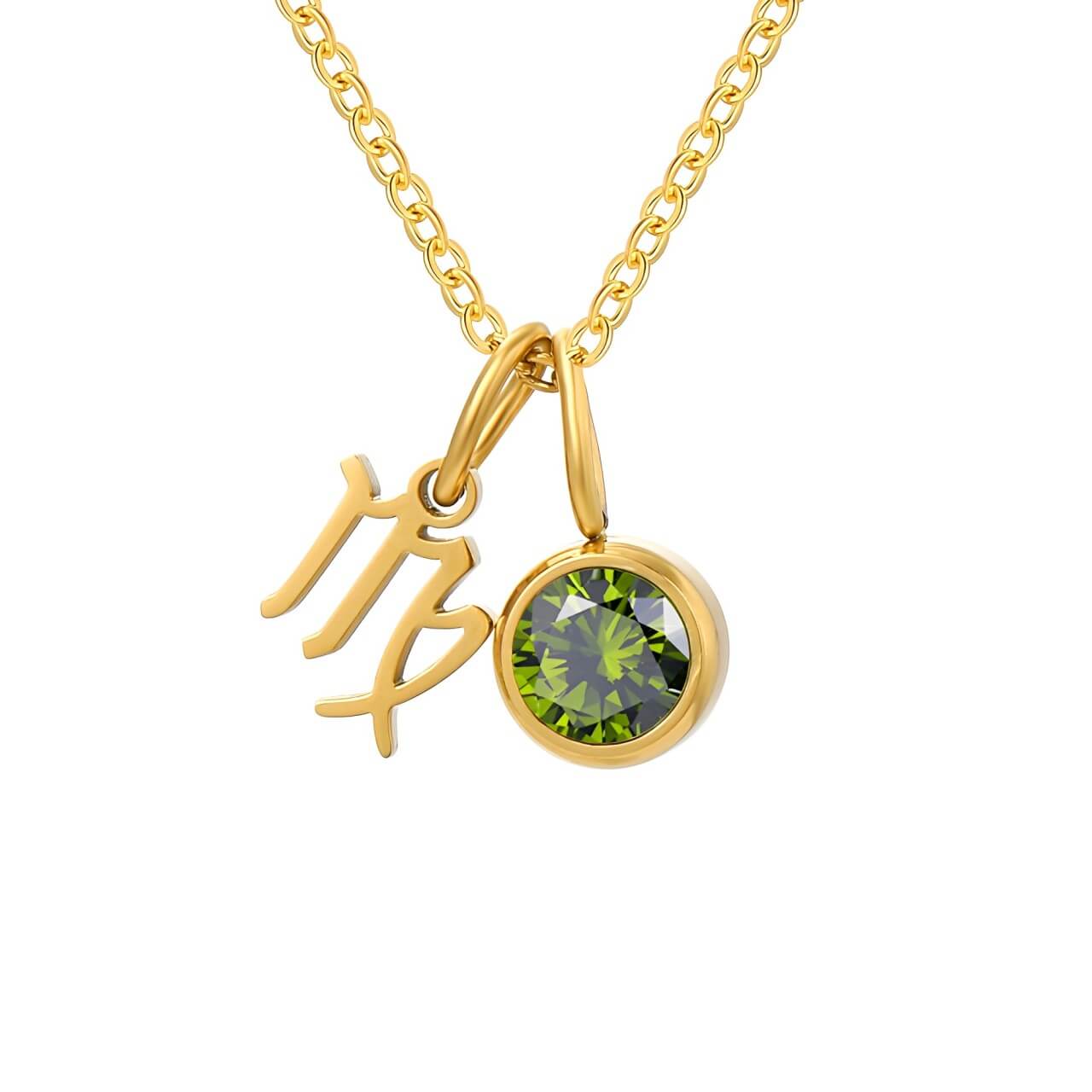 Collier Signes avec Pierres de Naissance (Plaqué Or)