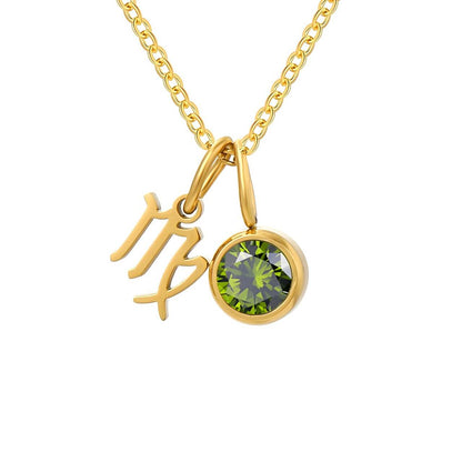 Collier Signes avec Pierres de Naissance (Plaqué Or)