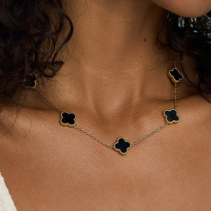 Collier Vintage 10 Trèfles (Plaqué Or)